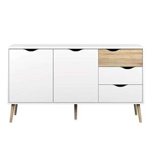 Sideboard with 2 Doors and 3 Drawers in White Oak sideboard cabinet
