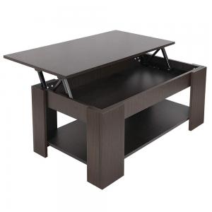  Lift Top Wood Coffee Table, Sofa Tea Table with Storage for Living Room Grey