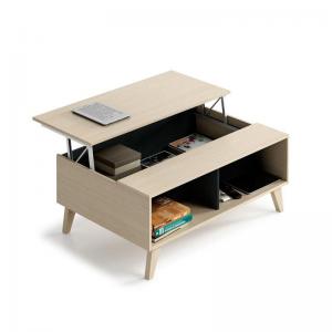 Brown Lift Top Wood Coffee Table Sofa Tea Table with Storage for Living Room