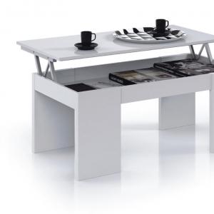 White lift top wooden coffee table flip front helmet Wood table easily assemble