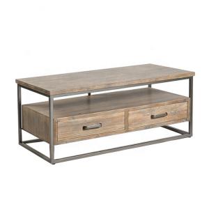 Home furniture 2 drawer coffee table antique wooden corner table with storage